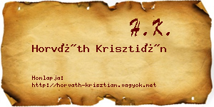 Horváth Krisztián névjegykártya